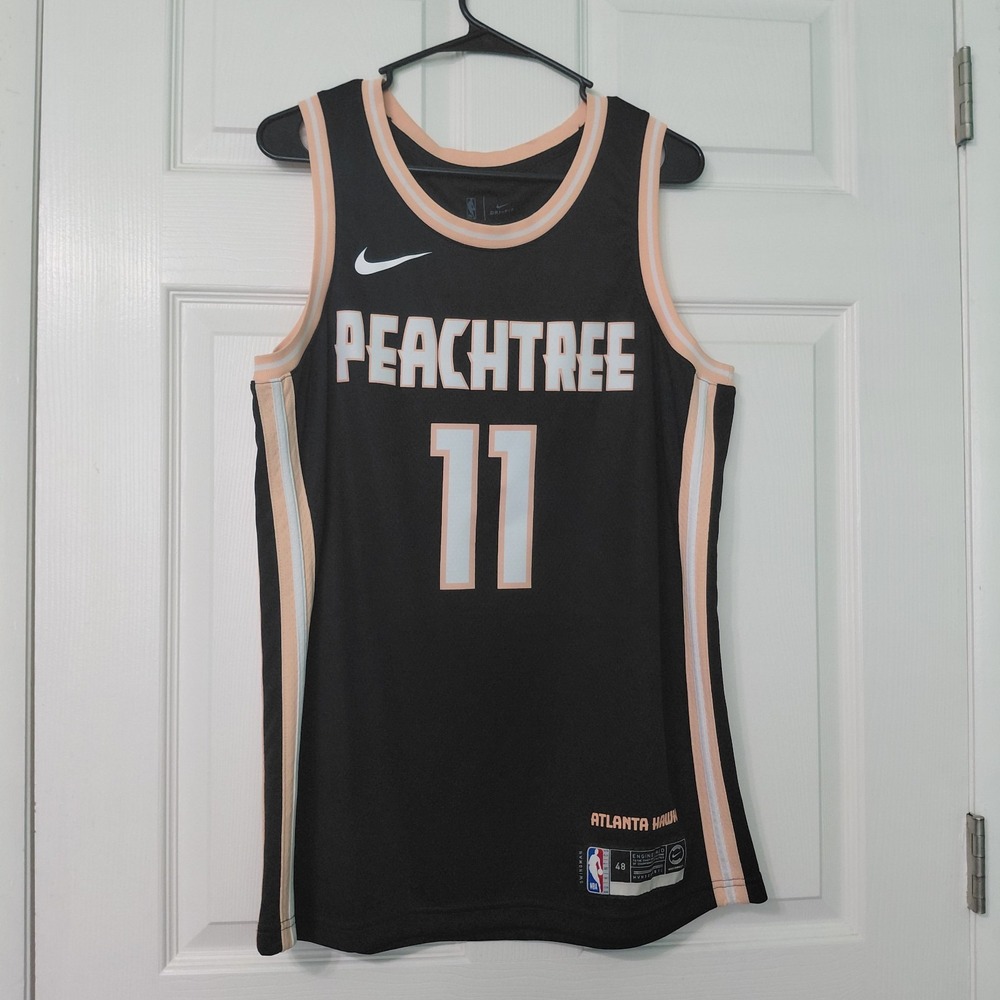 Atlanta Hawks Jersey Nike Mens Large Black NBA Basketball Trae Young Peach Tree - Picture 1 of 10